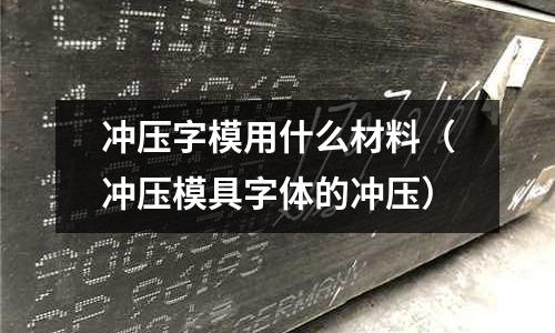 沖壓字模用什么材料（沖壓模具字體的沖壓）