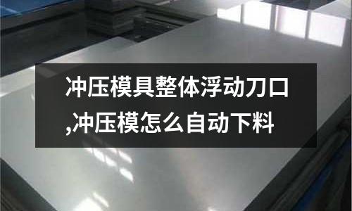 沖壓模具整體浮動(dòng)刀口,沖壓模怎么自動(dòng)下料