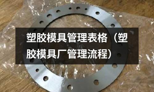 塑膠模具管理表格（塑膠模具廠管理流程）