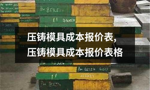 壓鑄模具成本報(bào)價(jià)表,壓鑄模具成本報(bào)價(jià)表格