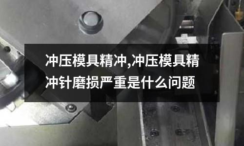 沖壓模具精沖,沖壓模具精沖針磨損嚴重是什么問題